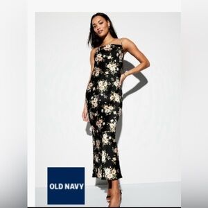 Old Navy Black Floral Maxi Dress